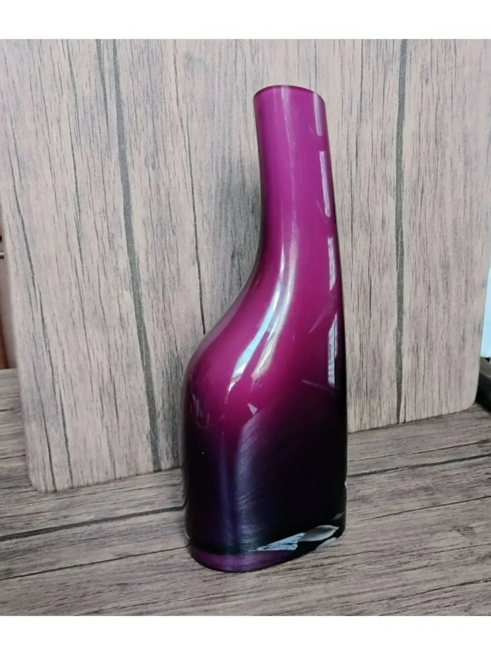 Vintage IKEA Okkso Vase, Hand-Blown Purple Cased Glass Scandinavian Design 11